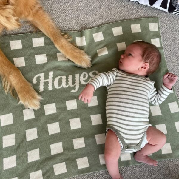 personalised baby blanket brown