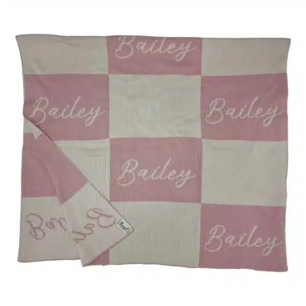 Bailey Cot Blanket – Pastel Pink/Eggshell