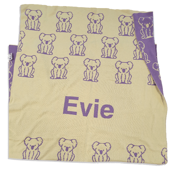 Evie Cot Blanket – Pastel Yellow/Lavender
