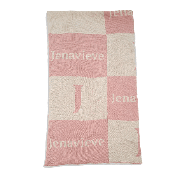 Jenavieve Cot Blanket – Eggshell/Pastel Pink