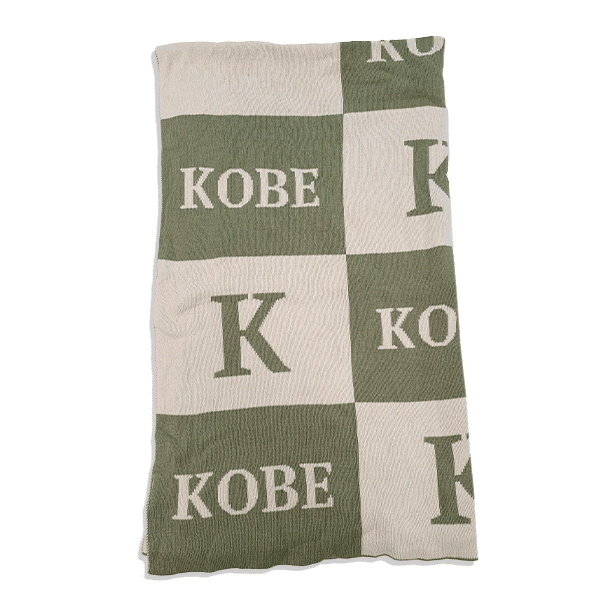 Kobe Cot Blanket – Sage/Eggshell