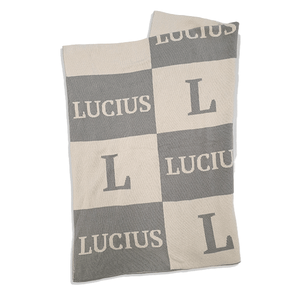 Lucius Cot Blanket – Pewter/Eggshell
