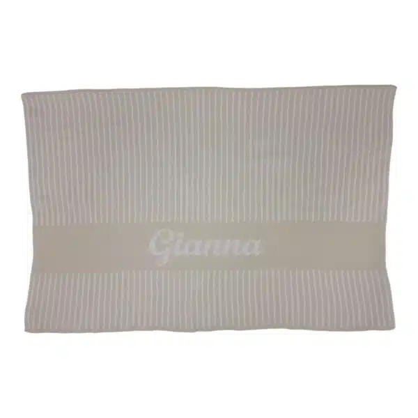 Gianna Newborn Blanket - Eggshell/White