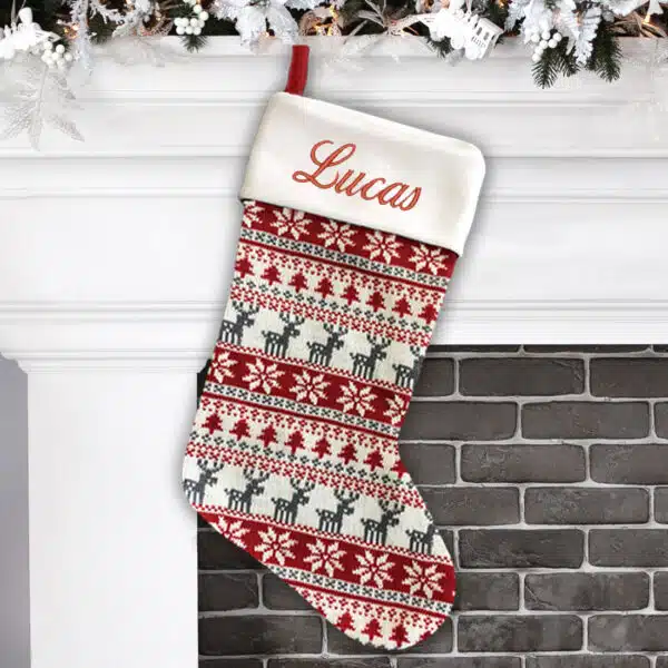 Mixed Pattern Personalised Christmas Stocking
