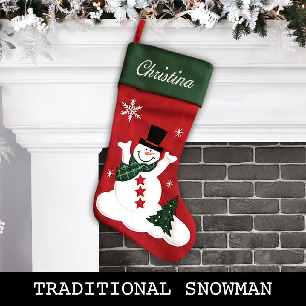 Traditional Snowman Christmas Stocking