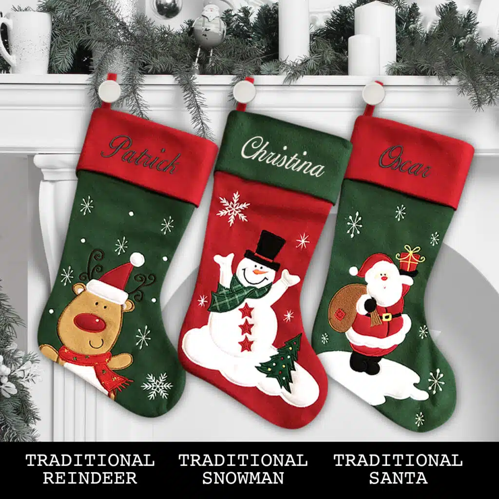 Traditional Snowman Christmas Stocking