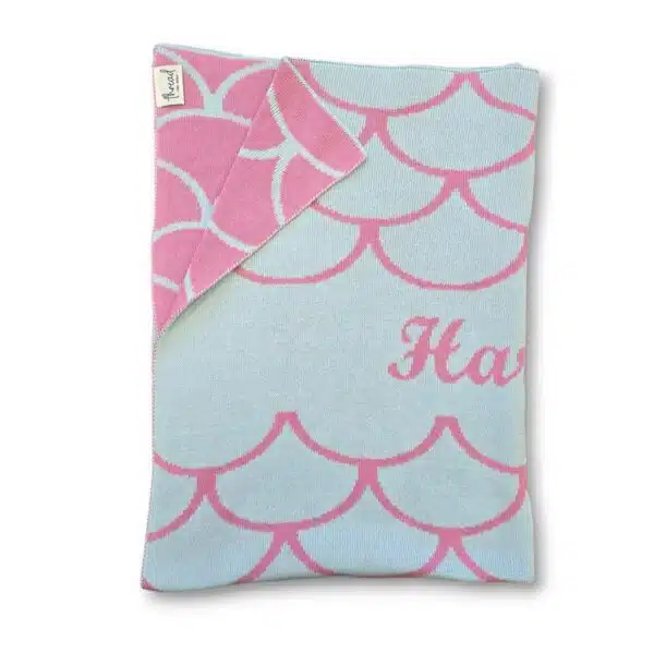 Custom Mermaid Tail Blanket – Newborn – 60 x 90 cm, 100% Cotton