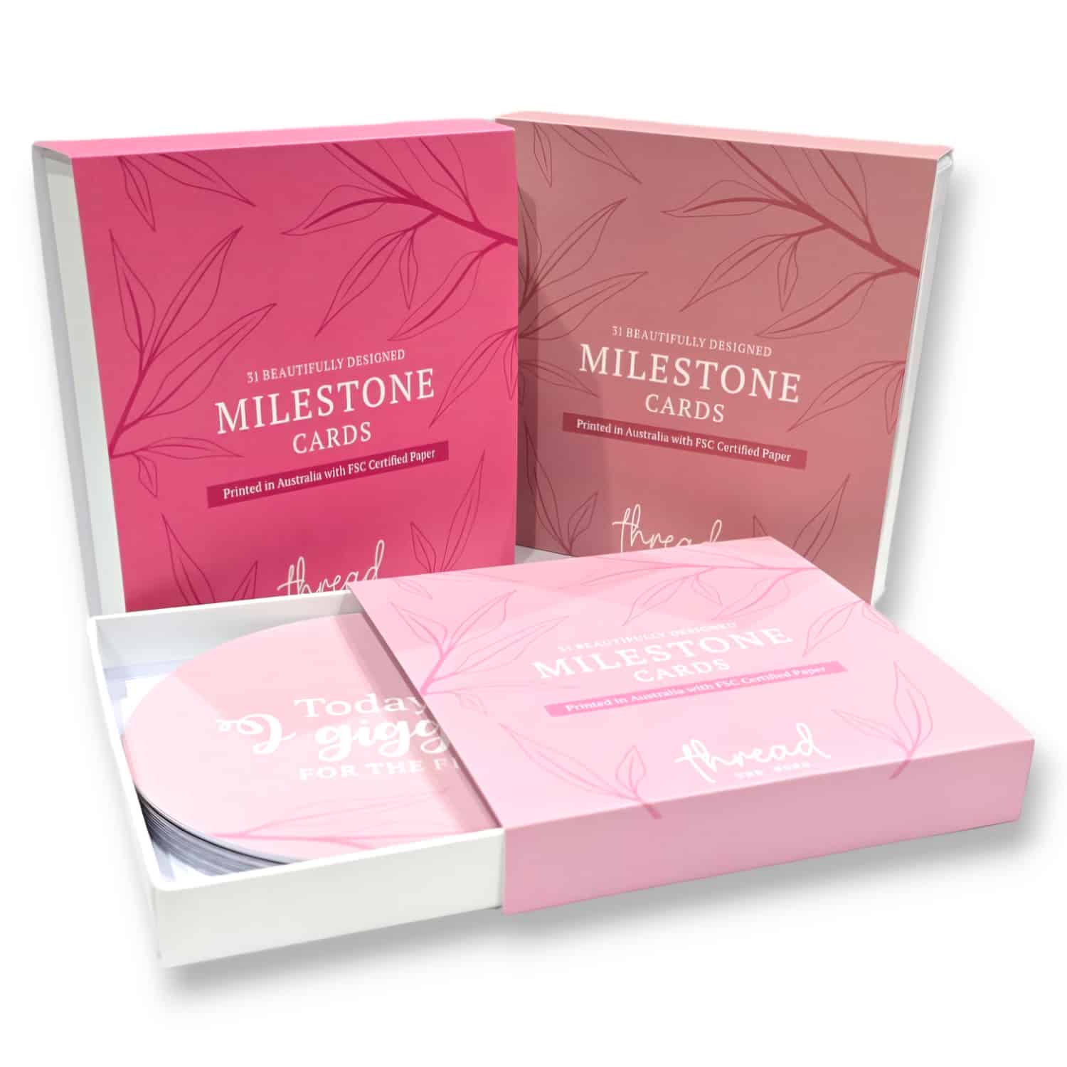 Pink Milestone Cards