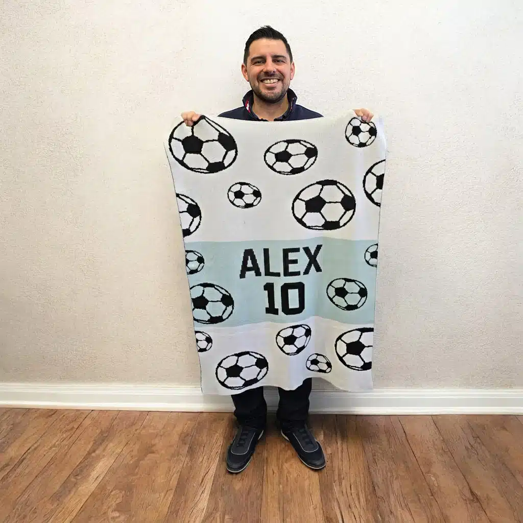Custom Sports Soccer Ball Blanket