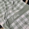 Custom Gingham Blanket light green blanket