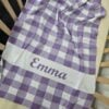 Custom Gingham Blanket light pink with name Emma
