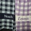 Custom Gingham Blanket pink blanket and dark blue blanket