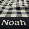 Custom Gingham Blanket with custom name Noah front