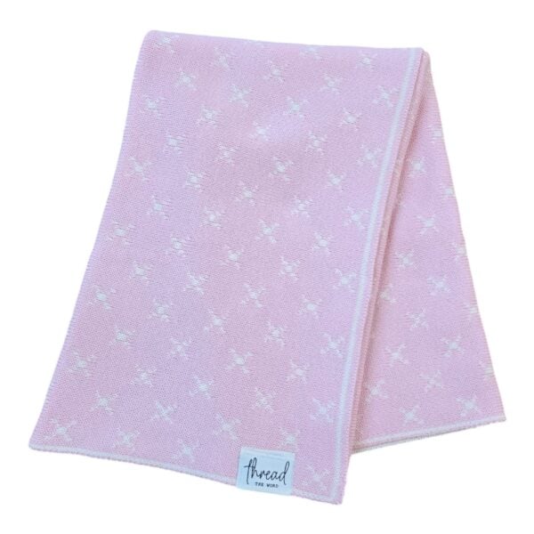 Preemie Blanket - Baby Pink Crosses