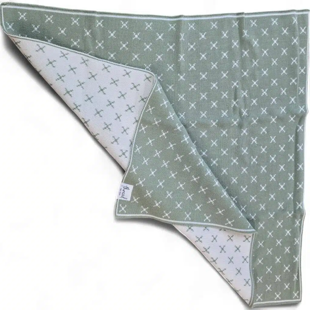 Premmie Blanket - Sage Crosses
