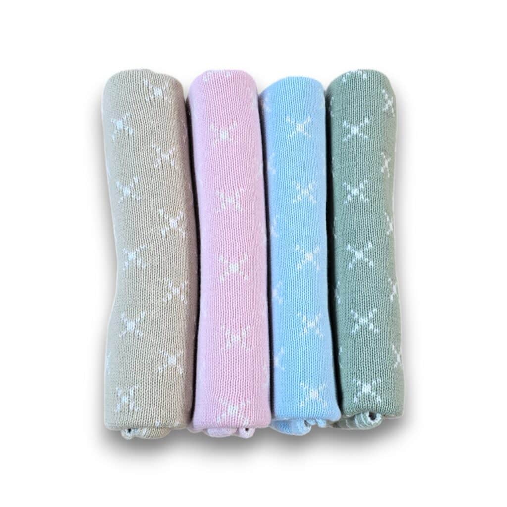 Premmie Blanket - Baby Blue Crosses