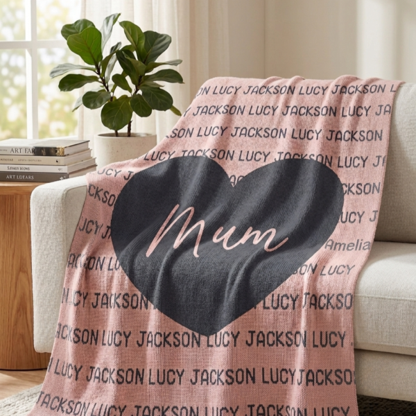 Custom Tiled Heart Blanket