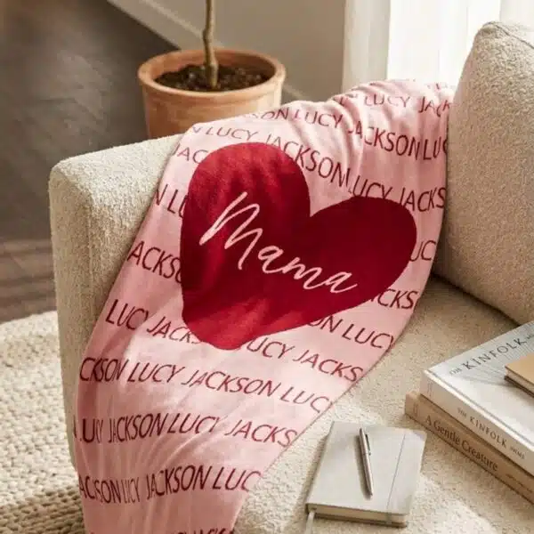 Custom Tiled Heart Blanket