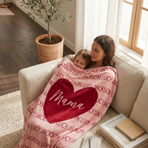 Custom Tiled Heart Blanket