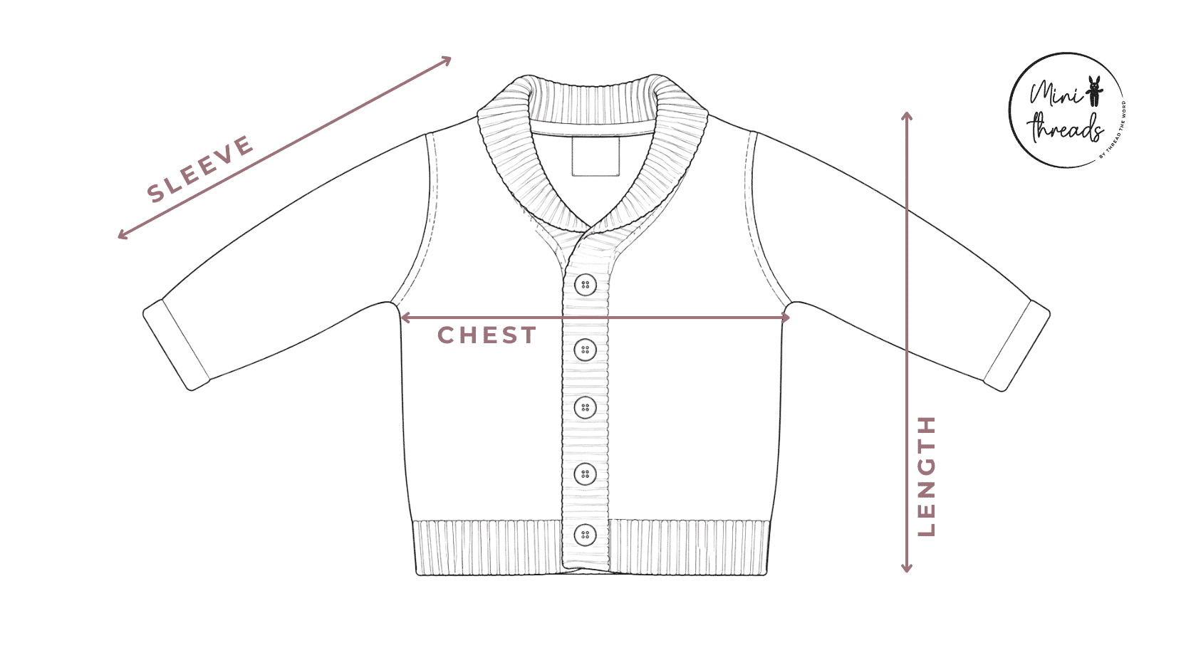 Cable Knit Cardigan Size Guide