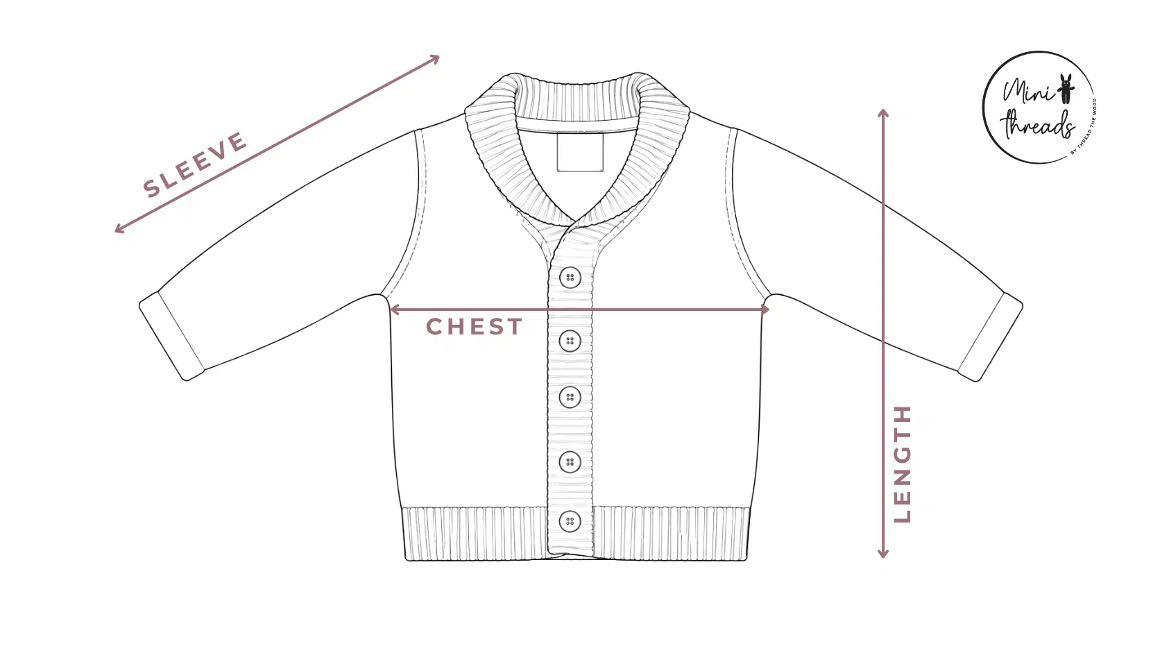 Cable Knit Cardigan Size Guide