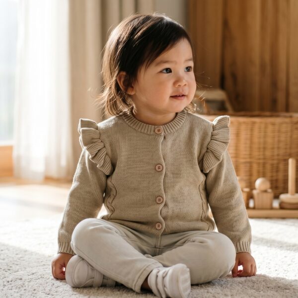 The Cable Frill Knit Cardigan The Cable Frill Knit Cardigan