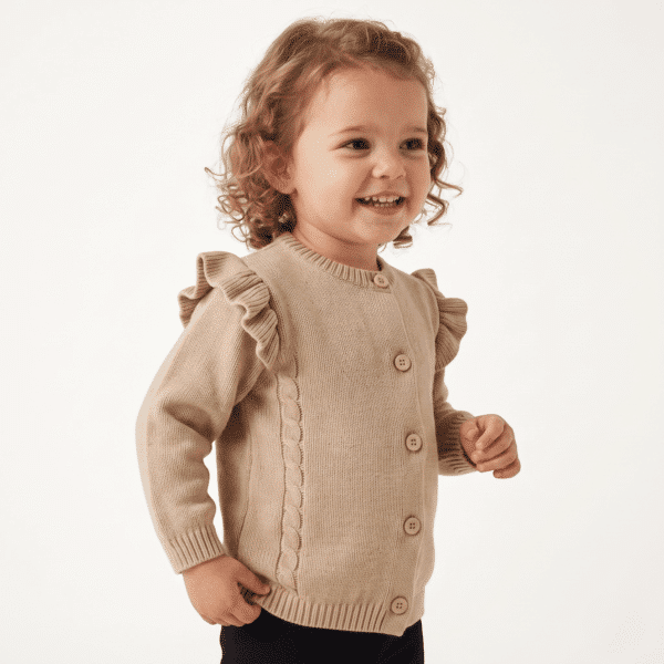 The Cable Frill Knit Cardigan The Cable Frill Knit Cardigan